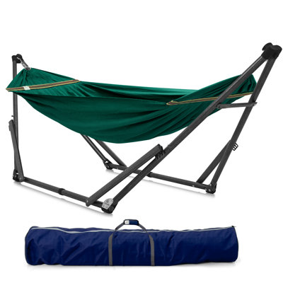Hamac Uniki avec support - capacité de 550 lb, pliable et portable, hamac intérieur / extérieur robuste avec sac de transport de qualité supérieure, vert émeraude