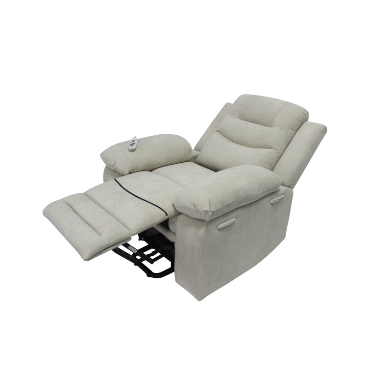 Upholstered Power Reclining Home Theater Seat, Beige