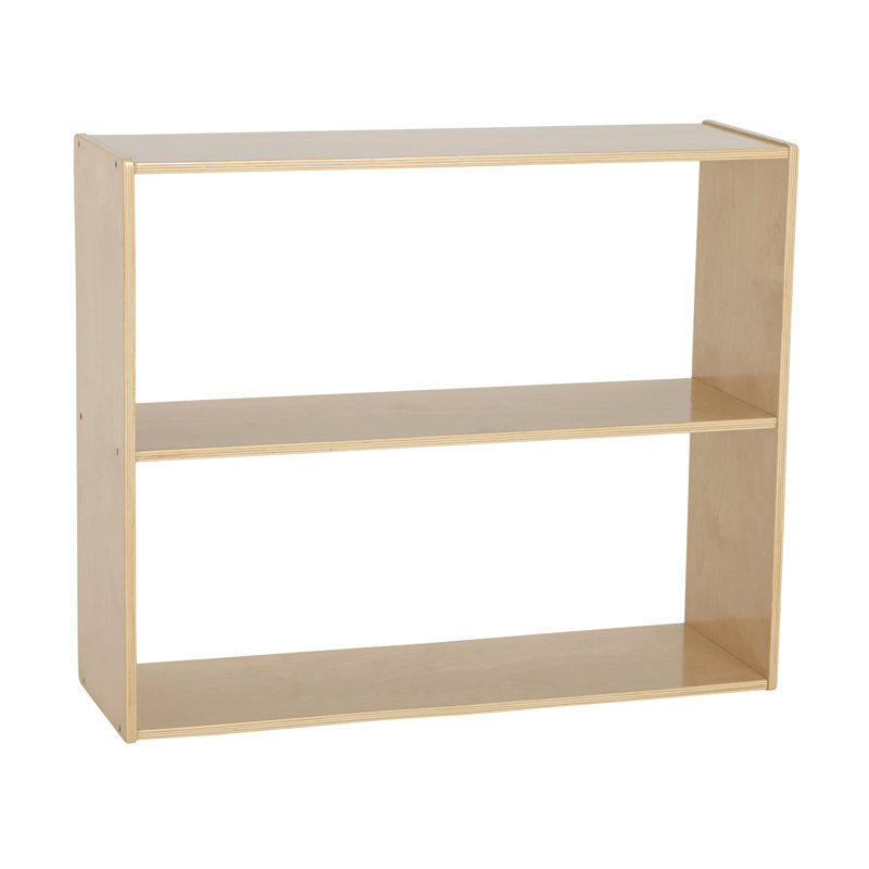 ECR4Kids Streamline 2-Shelf Double-Sided Storage Cabinet, Classroom Storage, 30" H x 36" W x 12" D, Natural