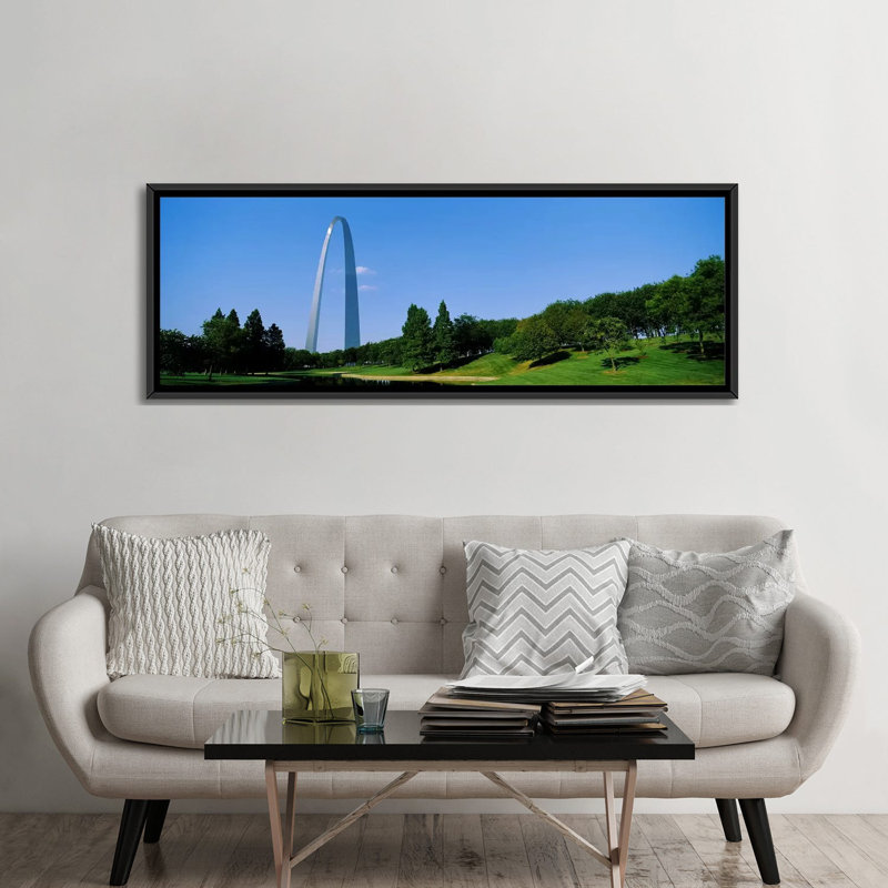 Panoramic St. Louis, MO, reproduction de photo sur toile, H 12 po x l 36 po x P 1,5 po, Toile encadrée noire