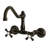 Kingston Brass Vintage Double-Handle 2-Hole Wall-Mount Bridge Kitchen Faucet-11178637