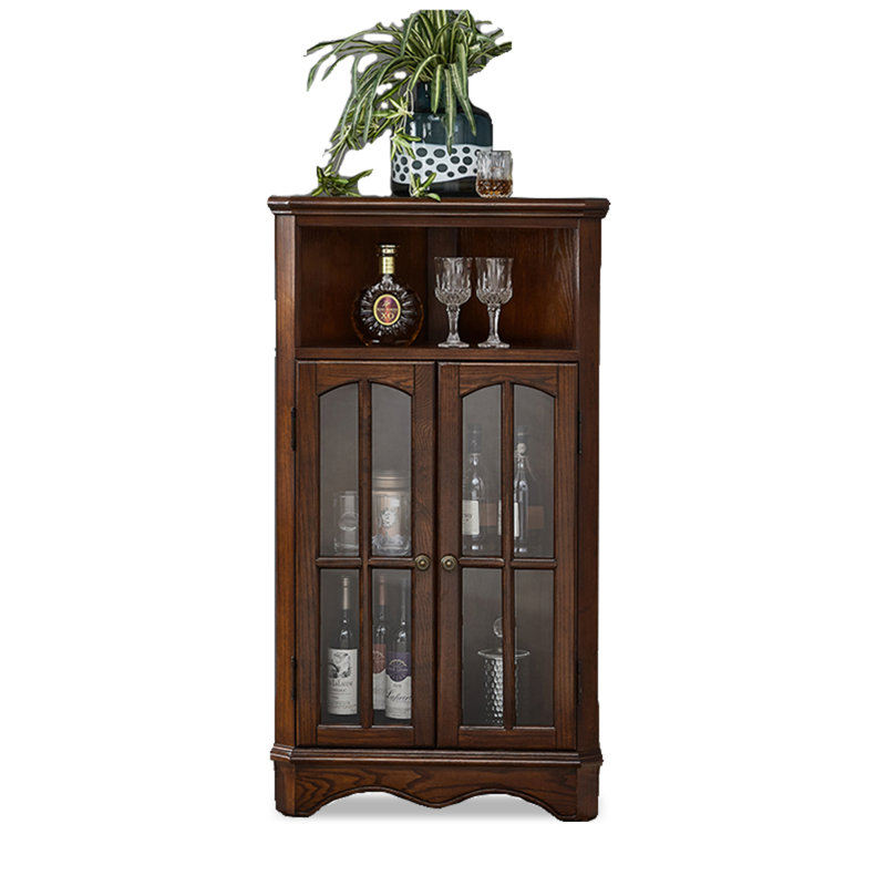 Vitrines en bois massif noisette + verre