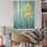 Jonquilles jaunes et vertes - Art mural en bois jonquilles sur bois de pin naturel
