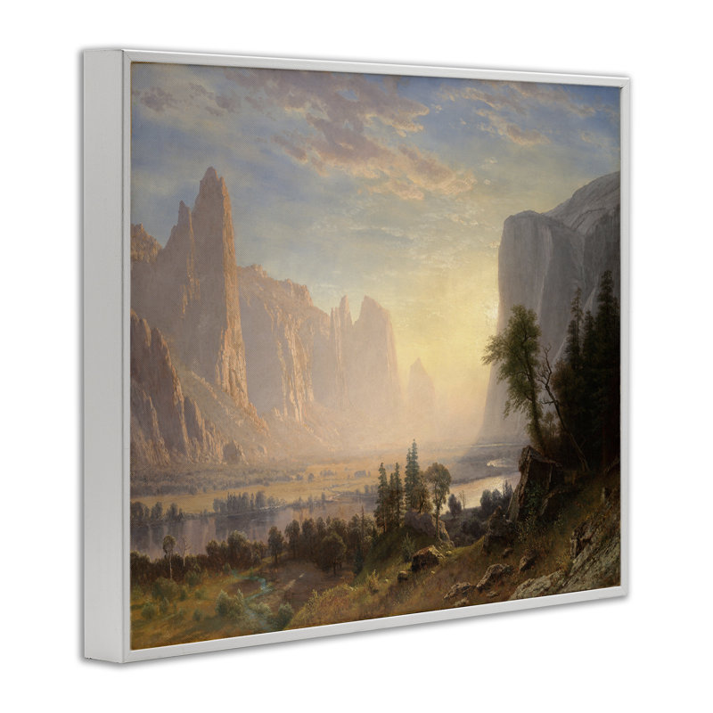Giclée classique de la vallée de Yiersemite par Biertun, H 11 po x l 14 po, Giclée encadrée blanc bord de mer