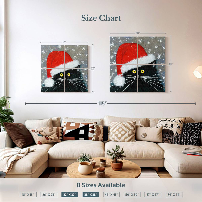 Brampt Santa Cat, 32" H x 32" W