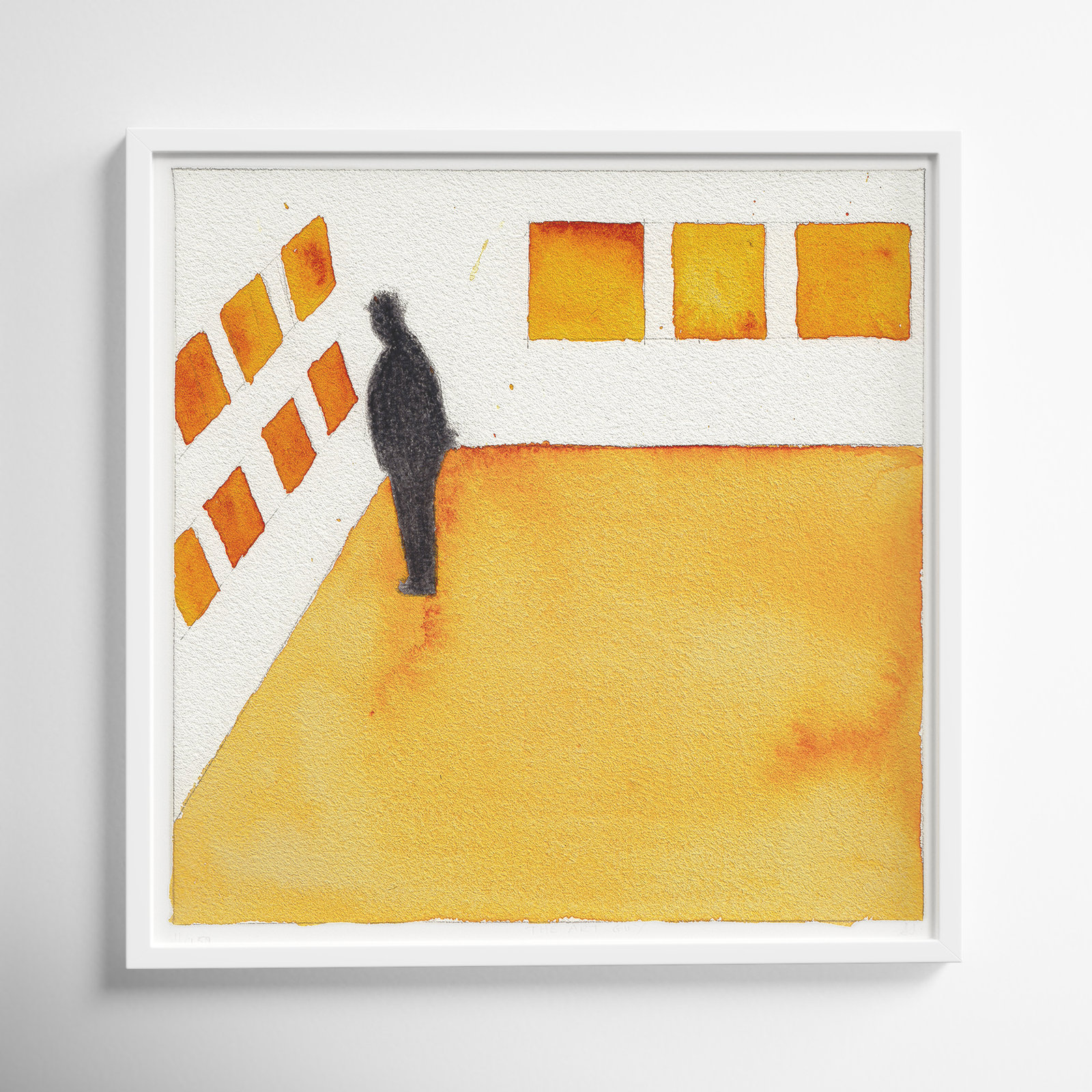 Art Guy Painting by Simon Schneiderman, 36" H x 36" W, White Framed