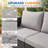 6 Piece Outdoor Wicker L-Shaped Sectional Patio Sofa Conversation Set with Glass Top and Corner Table for Backyard Poolside-236146497