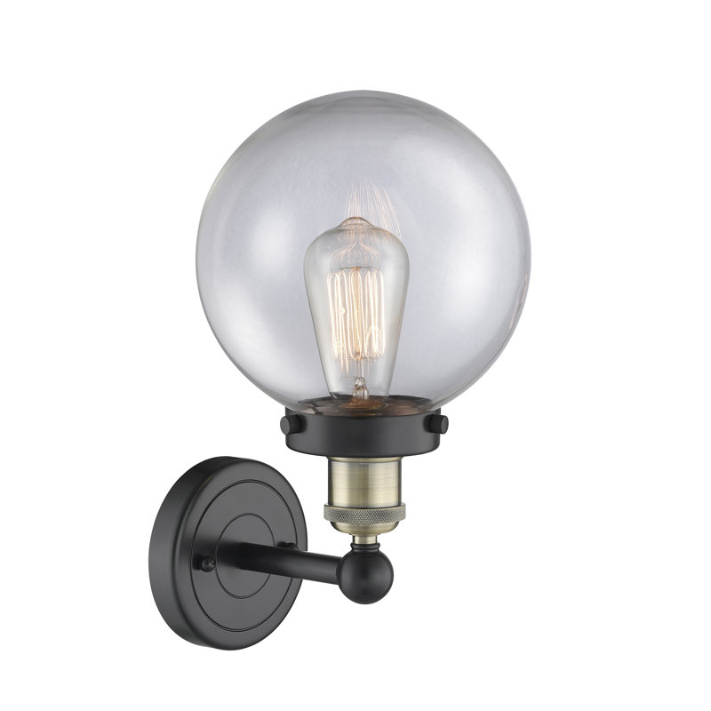Chalkhill Armed Sconce, Clear, Black Antique Brass