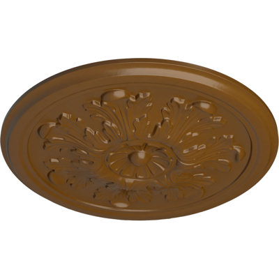 Endurathane Legacy Acanthus Ceiling Medallion, 12 3/4"OD x 7/8"P (Fits Canopies up to 3 1/2"), Hand-Painted Smokey Topaz Finish