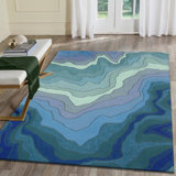 Vandenbosch Abstract Handmade Tufted Blue Indoor/Outdoor Area Rug