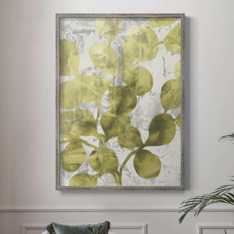 Green Leaf Shimmer II, reproduction encadrée - bois massif, 11" H x 9" W