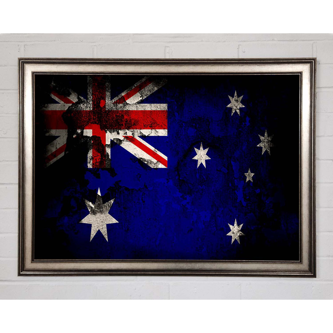 Australische Flagge Grunge - Einzelner Bilderrahmen Kunstdrucke