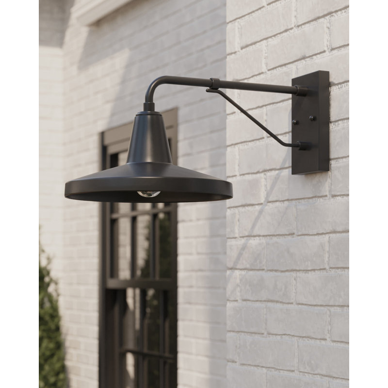 Mariner 1 - Light Outdoor Armed Sconce, Satin Black