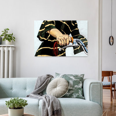 «The Cyclist's Grip», impression d'art contemporain rétro urbain contemporain