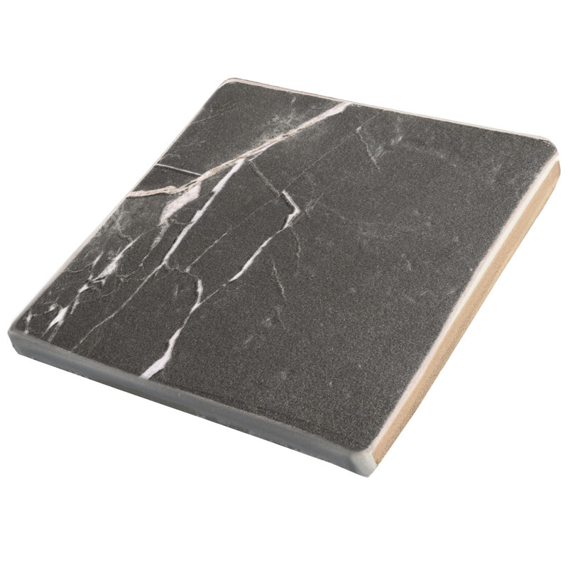 Istanbul 4-3/4 In. X 4-3/4 In. Porcelain Floor And Wall Tile, Black/Beige