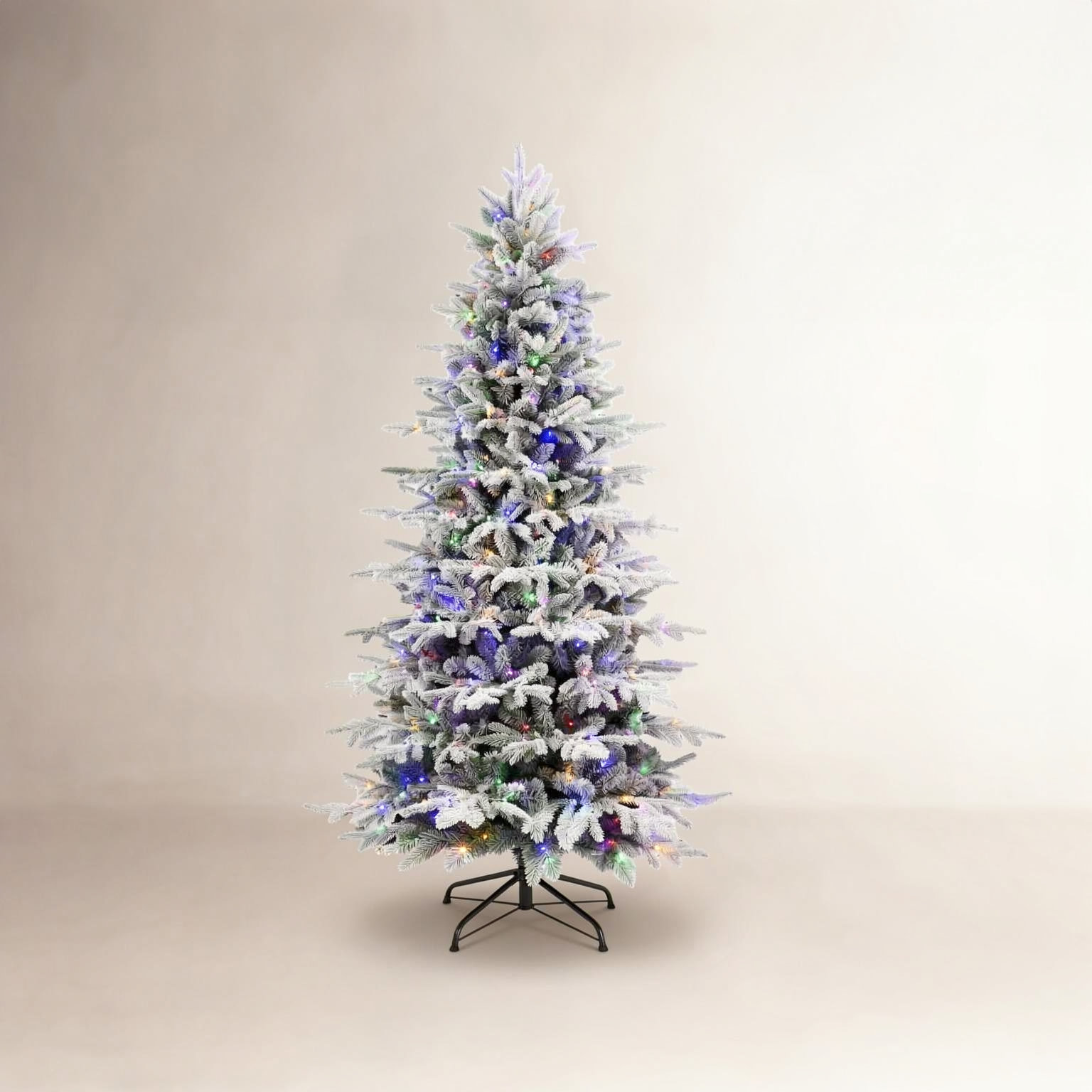 Cashmere Flocked Pre-Lit Fir Christmas Tree, 8' H