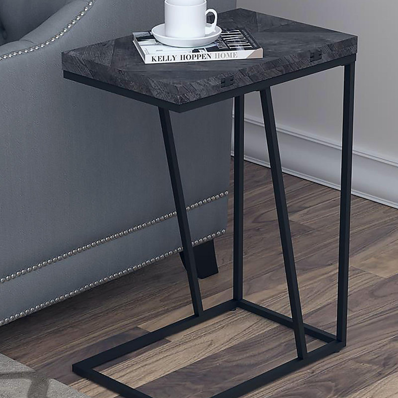 Table décorative rectangulaire Country Gray, Noir