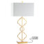 Lampe de table dorée 23 "avec USB Selina