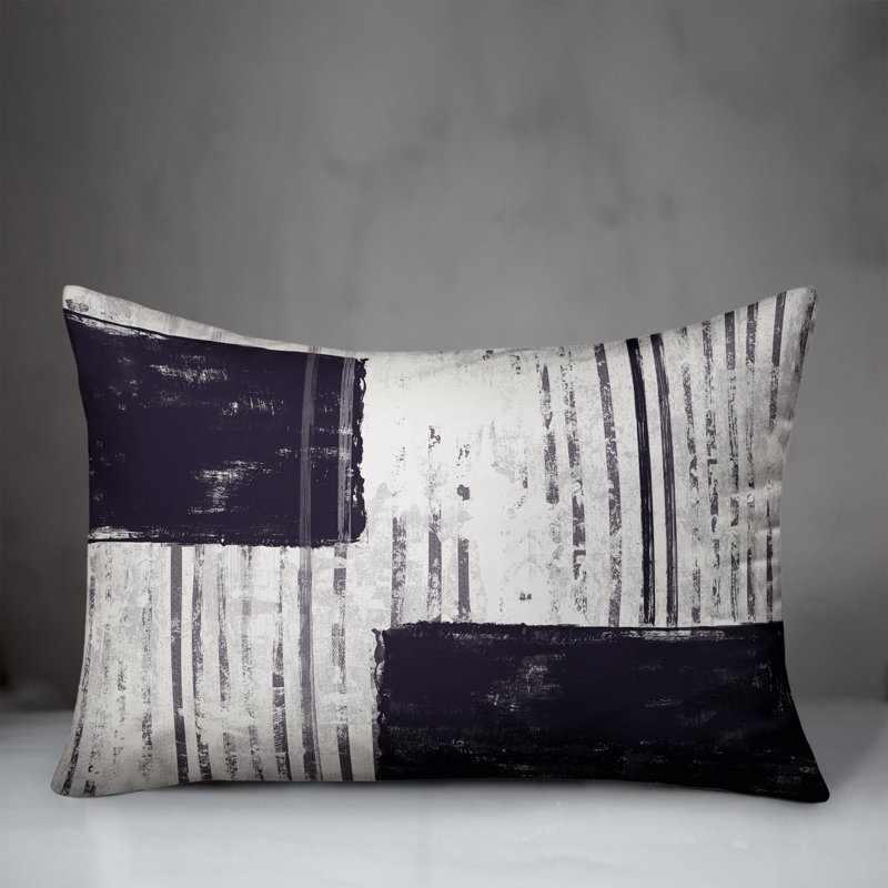  Coussin intérieur / extérieur géométrique, Bleu marine