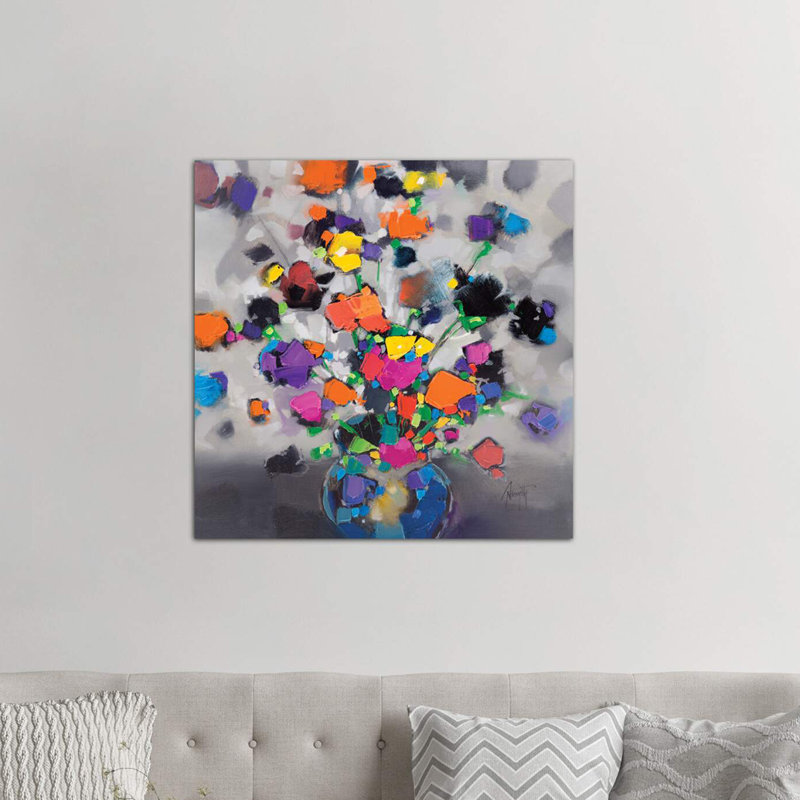 Floral Spectrum I 1 Piece Wrapped Canvas Wall Art, 93.98 cm H x 93.98 cm W x 1.91 cm D