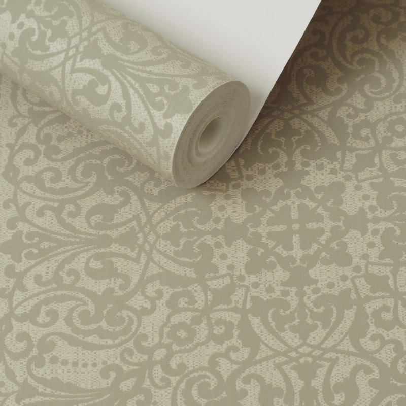 Rouleau de papier peint damassé française, Marron clair