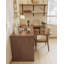 Bureau simple et moderne en L en bois massif avec armoire de rangement-802979138