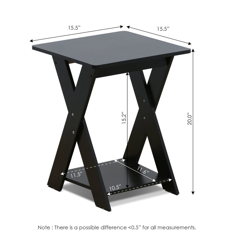 Artesian Cross Legs End Table, Walnut