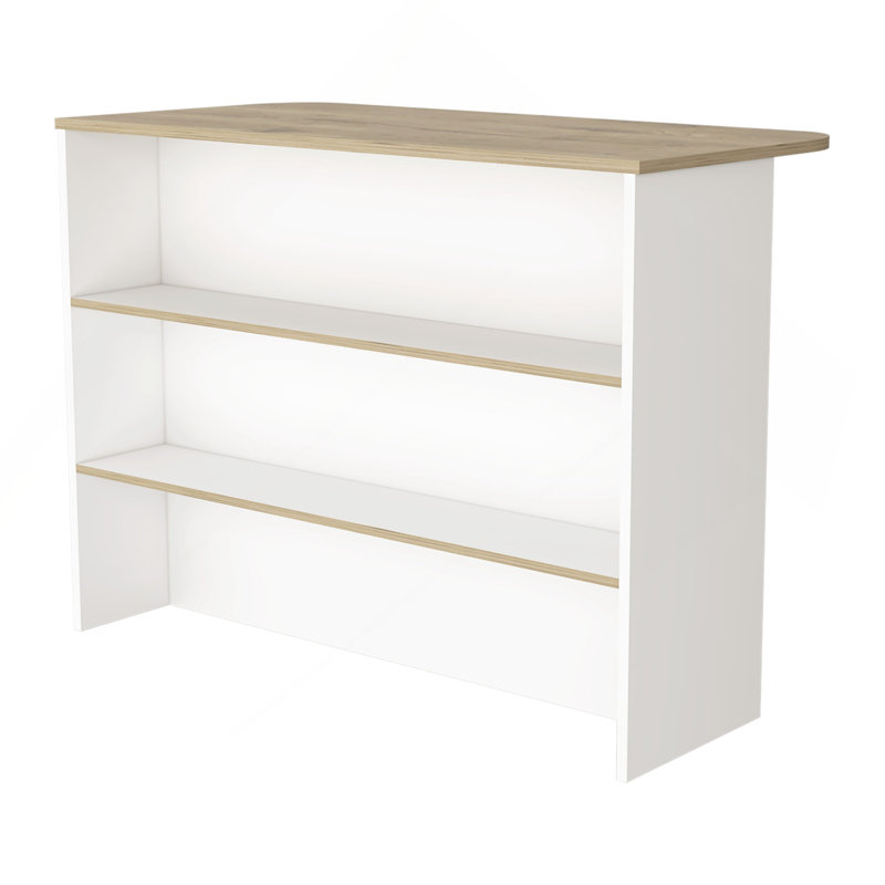 Kitchen Island, Kitchen Bar with 3-Tier Shelves