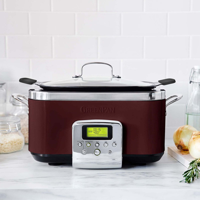GreenPan Elite Ceramic Nonstick 6-Quart Slow Cooker, Oxford Blue