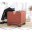 Pouf élégant avec tissu rouge, 19,7 po x 18,5 po x 19,7 po | Pieds 50% coton / 50% lin, 100% similicuir | 35 éponges orthopédiques 35 po, épaisseur 2,4 po | Parfait pour le salon et la chambre à coucher, confortable et polyvalent-126412677-126412792