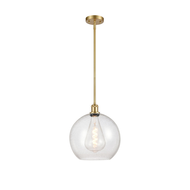 Luminaire suspendu sphérique 1 lumière Cindi, H 14,38 po x l 11,75 po x P 11,75 po, Ampoule non incluse, Or satiné