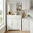 Shaker-Style Buffet Cabinet with Mirror Back, Stemware Rack, 2 Drawers & 3 Doors, Dining Room Sideboard with Open Shelves