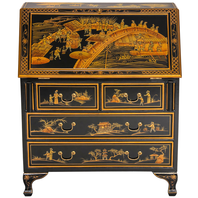 Abiha Solid Wood Secretary Desk