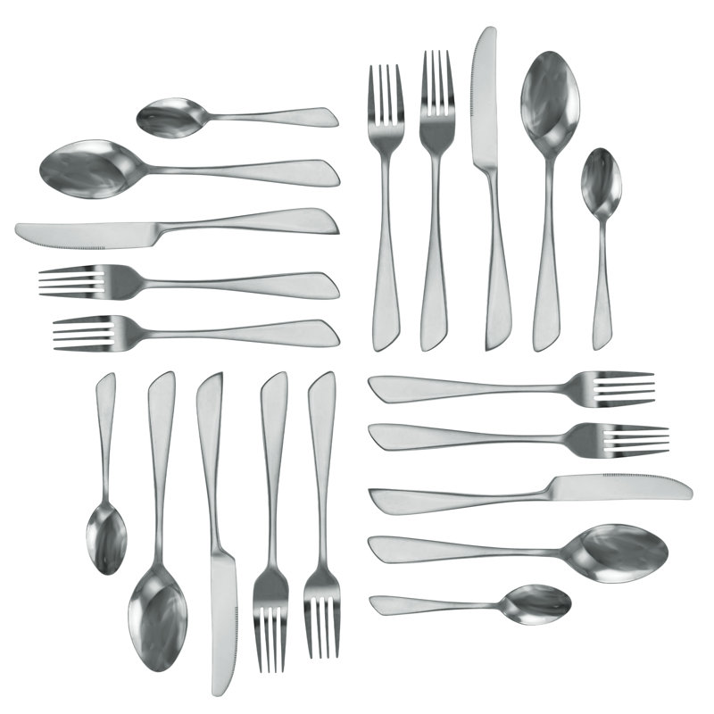 Mega Chef Gibbous Stainless Steel Flatware Set - Service for 4, Silver