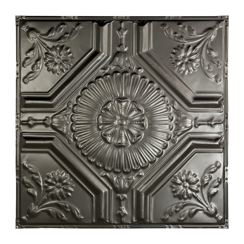 Carreau de plafond en étain clouté 2,04 pi. X 2,04 pi. Rochester Argento