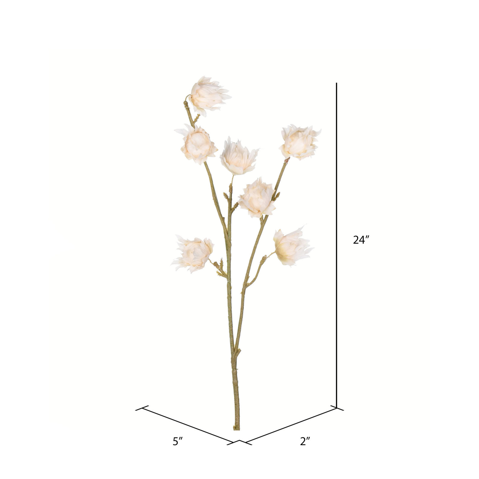 24" Artificial Hibiscus Spray, Ivory