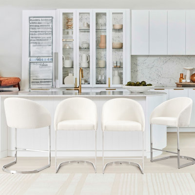 Chylee 26'' Boucle Upholstered Counter Stool