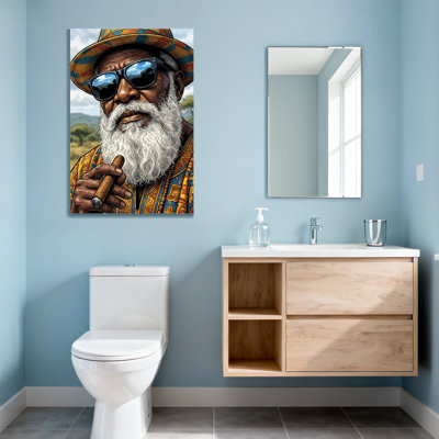 Impression de motif de chapeau de lunettes de soleil mode coloré avec barbe et cigare