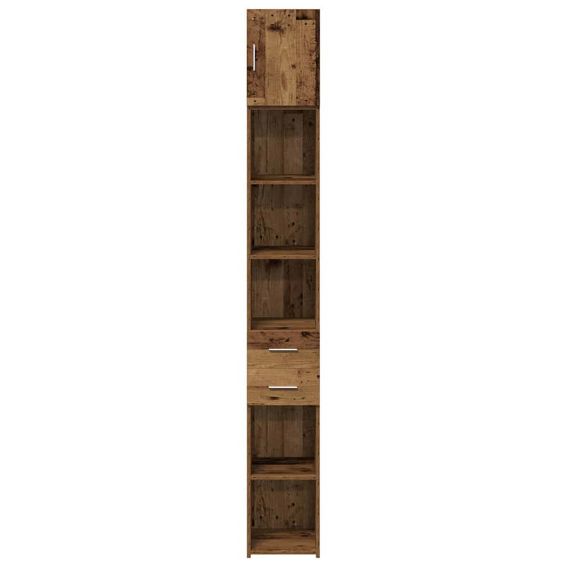 Slim Storage Cabinet 30X42.5X225 Cm Engineered Wood, Brown