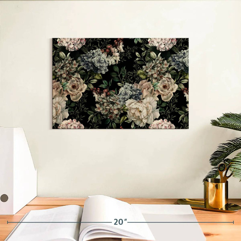 Harnek floral foncé, H 8 po x l 12 po