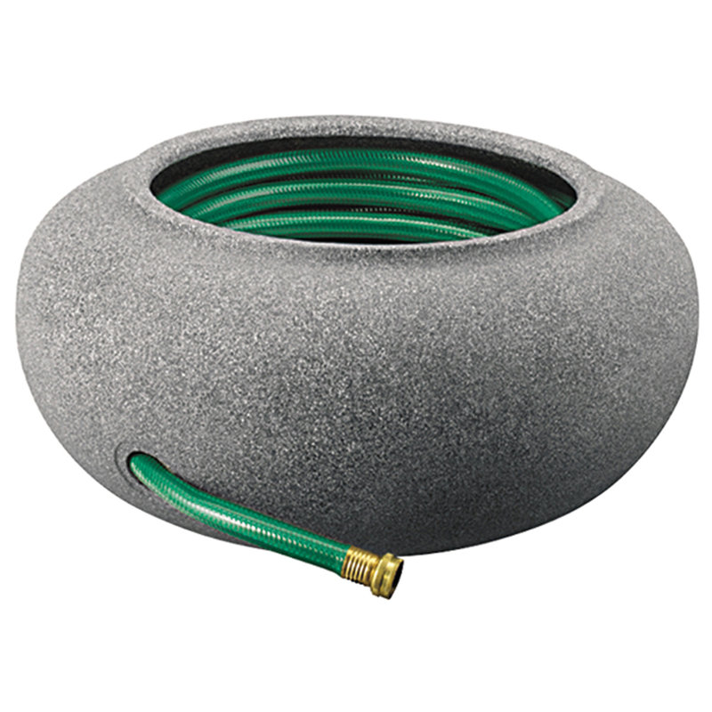 Granite Gray Ceramic Outdoor Garden Hose Storage Pot Set