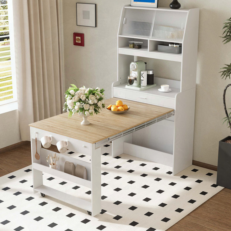 Armoire de salle à manger compacte, H 69 po x l 33,5 po x P 15,7 po, Blanc