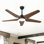 Ventilateur de plafond 52 po avec lumières Ventilateurs de moteur à courant continu silencieux à 6 vitesses, ventilateur de plafond réversible, pour salon de patio, chambre à coucher