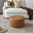 24" Wide Faux Leather Round Upholstered Ottoman-435419742