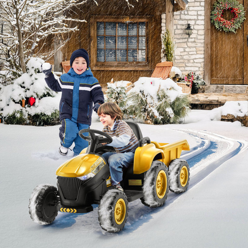 Ride On Tractor with Remote Control, Yellow