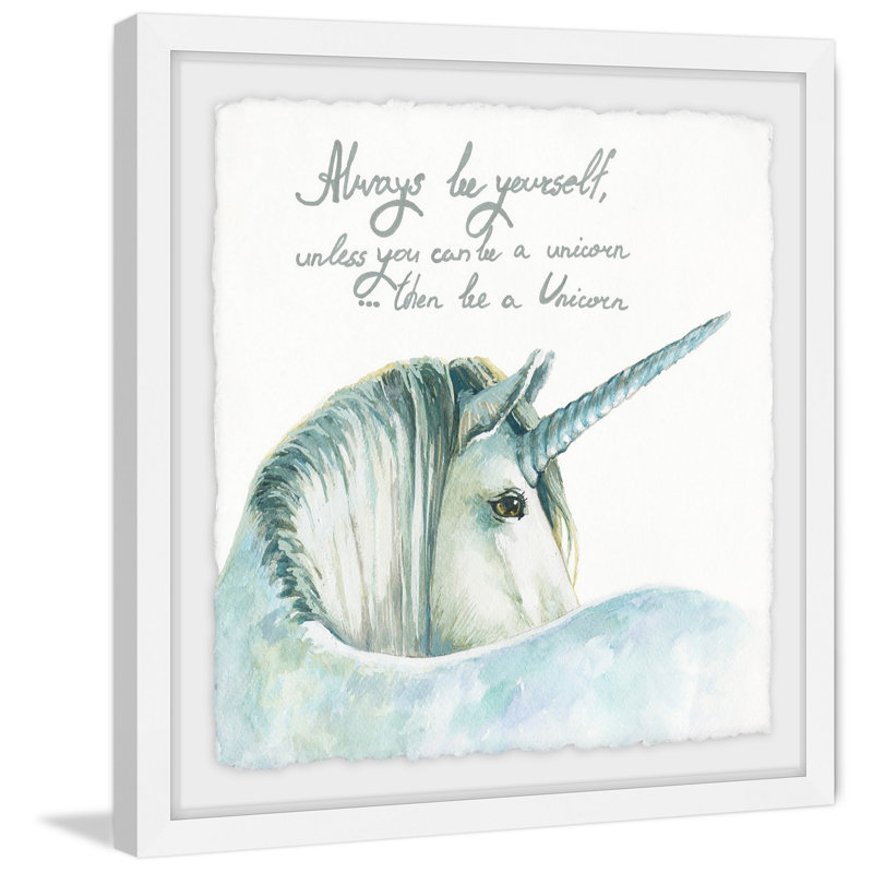 «White Unicorn II», reproduction encadrée, H 24 po x l 24 po x P 1,5 po