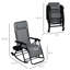 Chaises berçantes d'extérieur pliables, 2 chaises berçantes zéro gravité avec coussin, porte-gobelet et support pour téléphone, gris. Structure en acier, tissu respirant. Assemblage - Fauteuil inclinable gris, fabriqué et résistant aux intempéries
