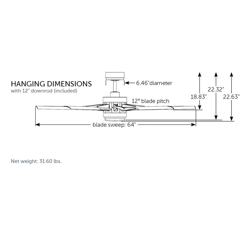 Odyn Indoor/Outdoor Custom Ceiling Fan DC Motor- Matte Greige with LED Light Kit, Matte Greige