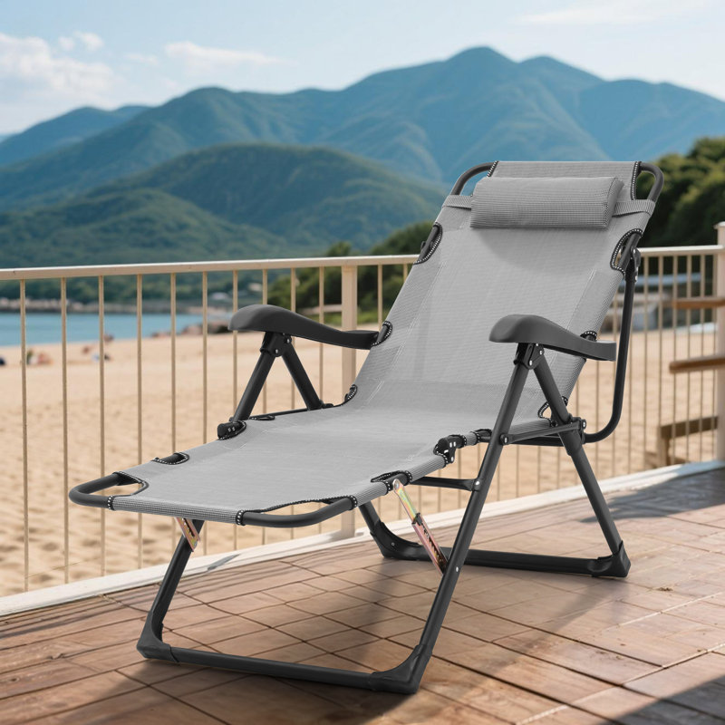 Méridienne inclinable avec oreiller, fauteuil inclinable intérieur de bureau Nykira, Gris, 1