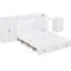 Lit-armoire blanc pour grand lit - avec chargement, grand espace de tiroir, armoire et bureau avec prise de charge, tiroir de rangement, unité